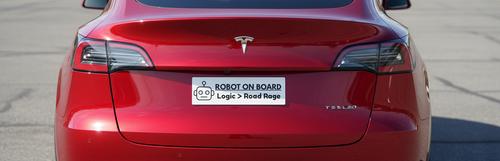 Robot On Board car magnet | Logic > Road Rage bumper sticker